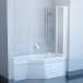 Ravak VS3 100 белая+Transparent шторка для ванны 3-х элементная